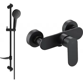 Vodovodní baterie Mexen Milo DF05 sprchová baterie se sprchovým setem, černá - 7134R05-70 Bateriové soupravy