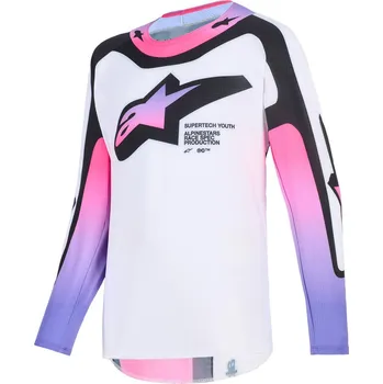 Moto dres Dětský motokrosový dres Alpinestars Supertech Vista Youth bílo-fialovo-černý XL