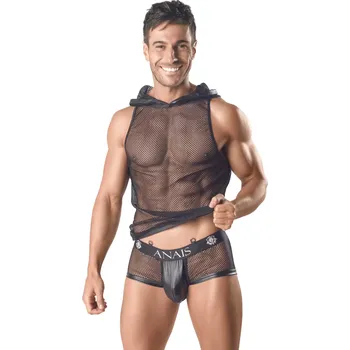 Dámská erotická souprava Pánský top Ares hoodie - Anais Barva: černá, Velikost: XXL