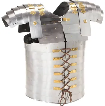 Helma na motorku zahrada-XL Římský lamelový pancíř pro LARPy replika stříbrný ocel 286208