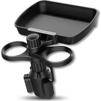 Držák do auta Camerazar Organizér do auta na nápoje a jídlo, otočný, s podnosem a dvojitým madlem