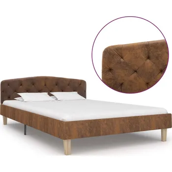 Postel zahrada-XL Rám postele hnědý umělá broušená kůže 120 x 200 cm 284938