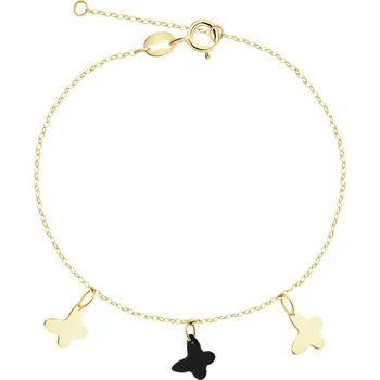 Náramek Zlatý náramek se syntetickým onyxem - motýli - AP541-8439