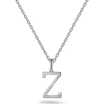 Přívěsek Přívěsek písmeno Z s briliantem pro štěstí, bílé zlato IZBR995ZA + dárkové balení LUXUS zdarma