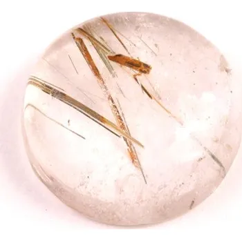 Přírodní kámen Kabošon Zelený Rutil č.6586 (23x9mm)