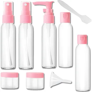 Camerazar Sada 9dílných černých kosmetických cestovních lahví