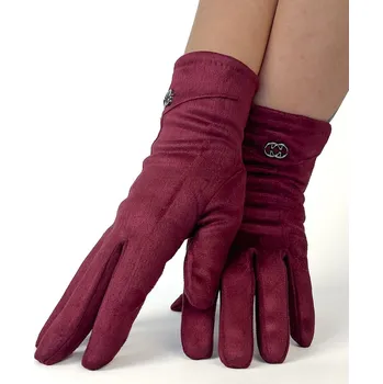Rukavice Dámské bordó teplé rukavice, VELIKOST UNI