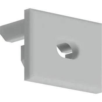 LED osvětlení Koncová záslepka PDS-4-PLUS pro LED profil KLUŚ šedá s otvorem