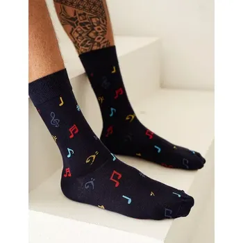 Pánské ponožky Pánské ponožky Noty M - 39-42 / granat (tmavě modrá)