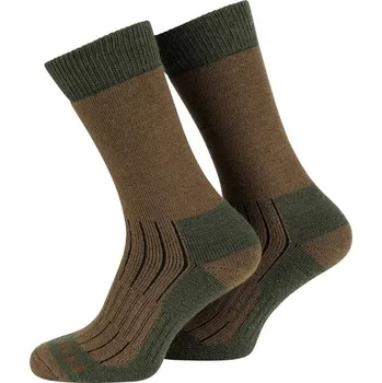 Pánské ponožky Ponožky outdoor MERINO HNĚDOZELENÉ (Ponožky outdoor MERINO HNĚDOZELENÉ)