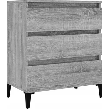 Komoda Dřevěná komoda 3 zásuvky 60x35x70 šedý dub