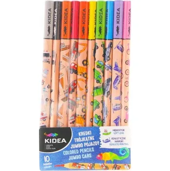 Kresba Pastelky trojúhelníkové Jumbo grafika vozidla 10 barev Kidea