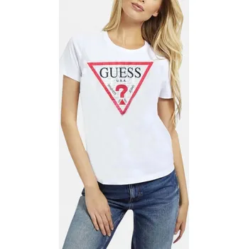 Dámské tričko Dámské bílé triko Guess - Velikost XL, Barva Bílá M56465 M92173K7NGO
