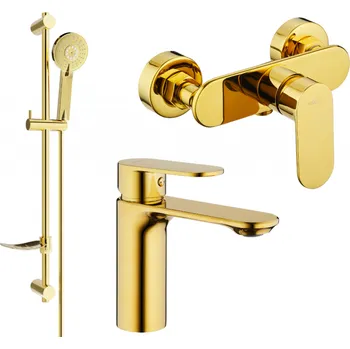 Vodovodní baterie Mexen Milo DF40 sprchová sada, zlatá - 71304DF40-50 Bateriové soupravy