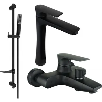 Vodovodní baterie Mexen Axel DF72 vana set, černý 73813DF72-70 Bateriové soupravy