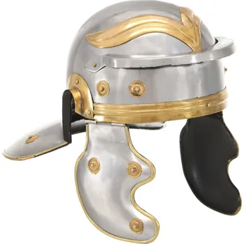 Replika zbraně zahrada-XL Římská válečnická přilba pro LARPy replika stříbro ocel 286210