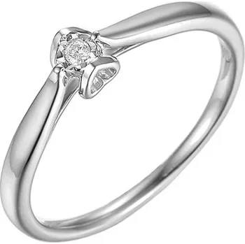 Prsten Diamantový prsten z bílého zlata 0.020 ct Layra IZBR517A + dárkové balení LUXUS zdarma