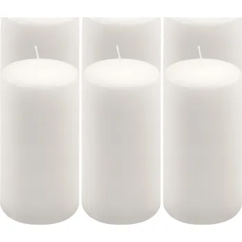 Svíčka Bílá parafínová svíčka 15 cm, 65 h hoření, 6 ks