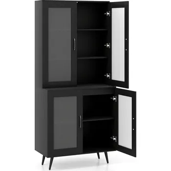 Kuchyňská skříňka Kuchyňská skříňka Costway černá 40 x 80 x 178,5 cm, barva dvířek: černá