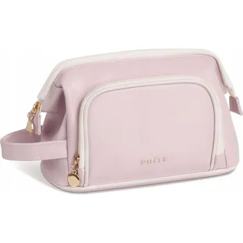 Kosmetická taška Kosmetická taštička Prite Široce otevíratelná béžová PU kůže cestovní