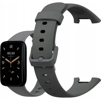 Příslušenství k chytrým hodinkám ŘEMÍNEK SILIKONOVÝ PÁSEK PRO XIAOMI MI BAND 7 PRO TMAVĚ ŠEDÝ