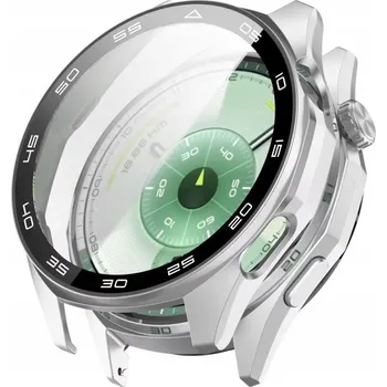 Pouzdro na mobilní telefon POUZDRO HUAWEI WATCH GT6 46MM GT 6 46 MM PC + TVRZENÉ SKLO STŘÍBRNÉ MATNÉ