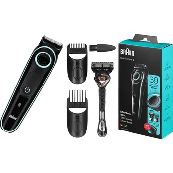 Holicí strojek Zastřihovač vousů Braun BeardTrimmer 3 akumulátorový černý, 39 nastavení