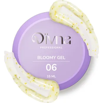 Lak na nehty Stavební gel DIVNA Bloomy Gel 06 15ml s kvítky na nehty