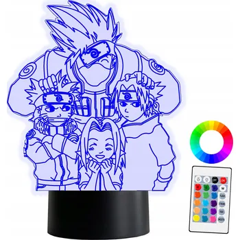 Lampička Noční lampa 3DLamp vícebarevná Naruto + USB lampička
