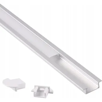 LED osvětlení Sada LED profilu + difuzor zapuštěný hliníkový pro LED pásky 1m satén GOLDLUX
