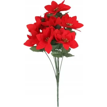umělá květina Kytice 12 VÁNOČNÍCH HVĚZD 42 cm ČERVENÁ UMĚLÉ KVĚTY ZIMNÍ VÁNOČNÍ