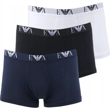 Emporio Armani pánské boxerky 3 ks černé, bílé, tmavě modré, Velikost XL