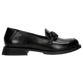 Dámské polobotky Černé Kožené Dámské Mokasíny S Lesklou Ozdobou Wojas 4635351 40