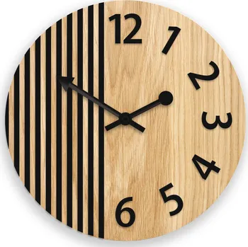 Hodiny Nástěnné hodiny dubové LONDÝN 33 cm Černé TICHÉ