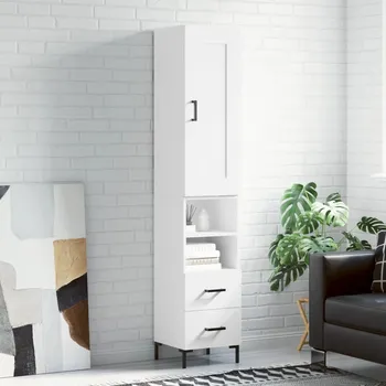 Příborník do zásuvky Skříň highboard bílá 34,5 x 34 x 180 cm kompozitní dřevo IM_3200257