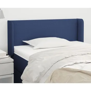 Čelo postele typu ušák modré 103 x 16 x 78/88 cm textil IM_3118484