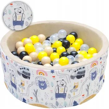 Suchý bazén Suchý bazének s míčky 80x30 VELVET + 200 míčků - Dárek k prvním narozeninám