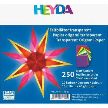 Origami sada papírů 250 listů 10x10cm - transparentní