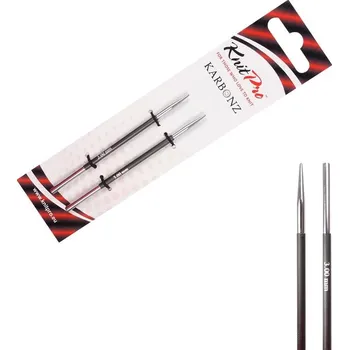 Jehlice Vyměnitelné kovové jehlice Knitpro Karbonz 3 mm 8,5 cm