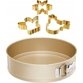 Forma na pečení FORMA NA DORT S ODNÍMATELNÝM DNEM KULATÁ NEPRIĽNAVÁ 24CM + FORMIČKY