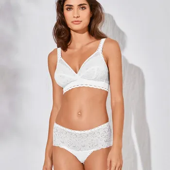 Podprsenka Playtex Polovyztužená podprsenka Coeur Croisé Féminin Playtex® z recyklované krajky, bez kostic bílá 75C