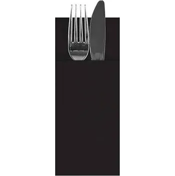 Příbor Pouzdro - ubrousky na příbory, černé 40x33cm, 160 ks