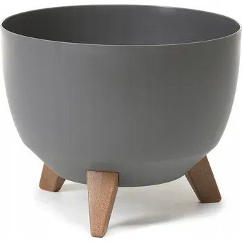 Květináč Obal na květináč 40 cm plast šedý