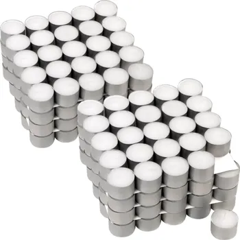 Svíčka Bílé čajové svíčky, 8 h hoření, 200 ks