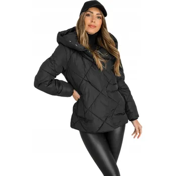 Zimní bunda prošívaná s kapucí dámská černá 5M3175 DENLEY_S