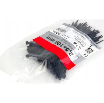 Stahovací páska STAHovací PÁSKY KABELOVÉ STAHOVACÍ PÁSKY ČERNÉ PEVNÉ 2,5X100 MM 100 KS