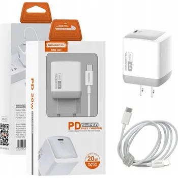 Síťová nabíječka 20W + Kabel USB Typ-C Bílý SOMOSTEL Power Delivery