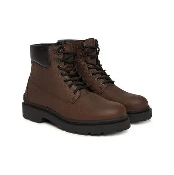 Dámská obuv Tommy Jeans Kotníková obuv Tjm Lace Up Boot Leather EM0EM01629 Hnědá 42