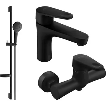 Vodovodní baterie Mexen Kama DS05 sprchová sada, černá - 72504DS05-70 Bateriové soupravy