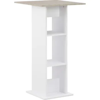 Jídelní stůl zahrada-XL Barový stůl bílý a betonový 60 x 60 x 110 cm 280208